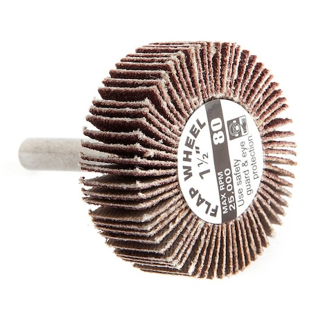 Forney Flap Wheel, Shank Mounted, 1-1/2 in x 1/2 in 60188